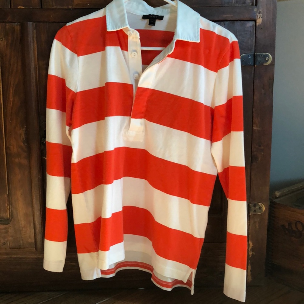 J. Crew Red Rugby Shirt